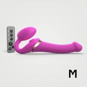 Ярко-розовый безремневой страпон Multi Orgasm Size M с клиторальной стимуляцией - Strap-on-me - купить с доставкой в Салавате