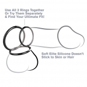 Набор из трех черных эрекционных колец Silicone 3-Ring Stamina Set - Pipedream - в Салавате купить с доставкой