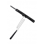 Черный кожаный ошейник-воротник с поводком - Pecado - купить с доставкой в Салавате