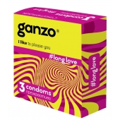 Презервативы с анестетиком для продления удовольствия Ganzo Long Love - 3 шт. - Ganzo - купить с доставкой в Салавате