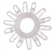 Прозрачное гелевое эрекционное кольцо с шипиками - Toyfa Basic - в Салавате купить с доставкой