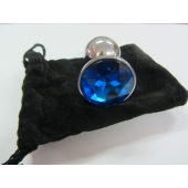 Анальное украшение BUTT PLUG  Small с синим кристаллом - 7 см. - Anal Jewelry Plug - купить с доставкой в Салавате