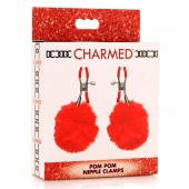 Красные зажимы на соски с помпонами Pom Pom - XR Brands - купить с доставкой в Салавате