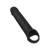 Черная насадка-удлинитель с вибрацией Vibrating Extender With Remote - Dream Toys - в Салавате купить с доставкой
