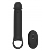 Черная насадка-удлинитель с вибрацией Vibrating Extender With Remote - Dream Toys - в Салавате купить с доставкой