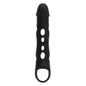 Черная насадка-удлинитель Vibrating Extender With Remote с вибрацией - Dream Toys - в Салавате купить с доставкой