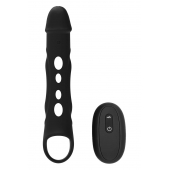 Черная насадка-удлинитель Vibrating Extender With Remote с вибрацией - Dream Toys - в Салавате купить с доставкой