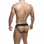 Телесный фаллопротез на черных эластичных ремнях 7 Inch Hollow Strap On - 17 см. - Blush Novelties - купить с доставкой в Салавате