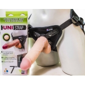 Страпон-унисекс с двумя насадками UNI strap 7  Harness - 19 и 16 см. - LOVETOY (А-Полимер) - купить с доставкой в Салавате