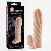 Телесная насадка-удлинитель Okoto со спиралевидным рельефом - 16 см. - Sitabella - в Салавате купить с доставкой