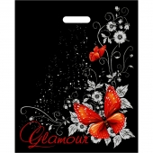 Черный пакет Glamour с вырубной ручкой (38х47 см) - Сима-Ленд - купить с доставкой в Салавате
