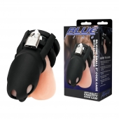 Черная клетка для пениса Silicone Small 2 in Cock Cage With Ball Divider - BlueLine - купить с доставкой в Салавате