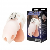Белая клетка для пениса Silicone Small 2 in Cock Cage With Ball Divider - BlueLine - купить с доставкой в Салавате