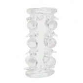 Прозрачная насадка на пенис с шипами и бугорками JELLY JOY LUST CLUSTER CLEAR - Dream Toys - в Салавате купить с доставкой