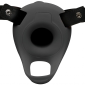 Черный полый страпон с вибрацией 2’’ Erection 28X Smooth Vibrating Silicone Penis Sheath - XR Brands - купить с доставкой в Салавате