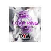 Фиолетовое виброкольцо с двумя вибропульками - Toyfa Basic - в Салавате купить с доставкой