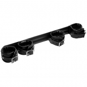 Черная распорка с манжетами для рук и ног Deluxe Rigid Spreader Bar - XR Brands - купить с доставкой в Салавате