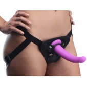 Лиловый поясной страпон Navigator Silicone G-Spot Dildo with Harness - 17,8 см. - XR Brands - купить с доставкой в Салавате
