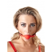 Силиконовый кляп-шар на чёрных ремешках Red Gag silicone - Orion - купить с доставкой в Салавате