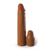 Коричневая насадка на член 2  Silicone X-tension - 20,3 см. - Pipedream - в Салавате купить с доставкой