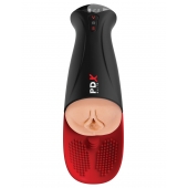 Телесный мастурбатор-вагина в черной колбе с вибрацией Fuck-O-Matic Pro XL - Pipedream - в Салавате купить с доставкой