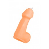 Оранжевая свеча в форме пениса - 47 гр. - Pecado - купить с доставкой в Салавате