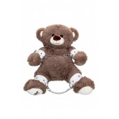 Бондажный набор: бурый мишка с белыми оковами и наручниками - Pecado - купить с доставкой в Салавате