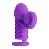 Фиолетовая вибронасадка с клиторальным отростком Harden - Baile - в Салавате купить с доставкой