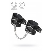 Черные наручники из толстой натуральной кожи с люверсами - Pecado - купить с доставкой в Салавате