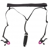 Женские вибростринги с зажимами для половых губ Spreader String with Vibrator - Orion - купить с доставкой в Салавате
