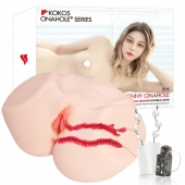 Мастурбатор-полуторс с двойным слоем материала и вибрацией Jenny Onahole Real Vagina - KOKOS - в Салавате купить с доставкой