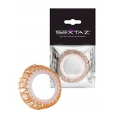 Эрекционное кольцо с бежевыми «ресничками» - Sextaz - в Салавате купить с доставкой