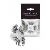 Эластичное эрекционное кольцо с черными «ресничками» - Sextaz - в Салавате купить с доставкой