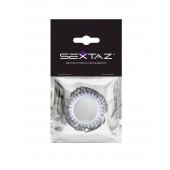 Эластичное эрекционное колечко с черными «ресничками» - Sextaz - в Салавате купить с доставкой