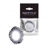 Эластичное эрекционное колечко с черными «ресничками» - Sextaz - в Салавате купить с доставкой