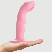 Розовая насадка-стимулятор Strap-On-Me Tapping Dildo Wave - Strap-on-me - купить с доставкой в Салавате