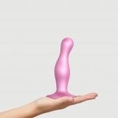 Розовая насадка Strap-On-Me Dildo Plug Curvy size M - Strap-on-me - купить с доставкой в Салавате