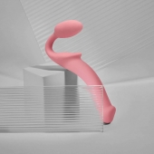 Розовый безремневой страпон Strap-on-me Semi-Realistic Bendable Strap-On size L - Strap-on-me - купить с доставкой в Салавате