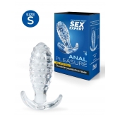 Прозрачная анальная пробка с шишечками - 6,5 см. - Sex Expert
