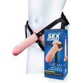 Мужской полый страпон на регулируемых ремешках - 22 см. - Sex Expert - купить с доставкой в Салавате