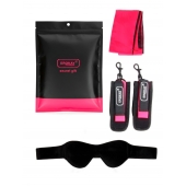 Черно-розовый эротический набор: маска, наручники и повязка - Erokay - купить с доставкой в Салавате