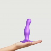Фиолетовая насадка Strap-On-Me Dildo Plug Curvy size S - Strap-on-me - купить с доставкой в Салавате
