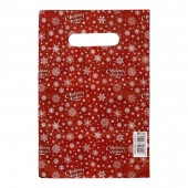 Красный подарочный новогодний пакет с вырубной ручкой (20х30 см) - Сима-Ленд - купить с доставкой в Салавате