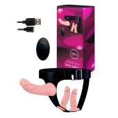 Женский страпон с 3 насадками и вибрацией - Erowoman-Eroman - купить с доставкой в Салавате