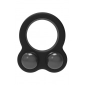 Черное эрекционное кольцо с утяжелителями Cockring Dual Weight - Dream Toys - в Салавате купить с доставкой