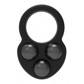 Черное эрекционное кольцо с утяжелителями - Dream Toys - в Салавате купить с доставкой