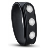 Черное эрекционное кольцо на кнопках - Blush Novelties - в Салавате купить с доставкой