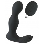 Черная анальная пробка с вибрацией, вращением и пультом ДУ RC Butt Plug with 2 Functions - Orion - в Салавате купить с доставкой