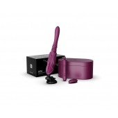 Фиолетовая секс-машина с функцией нагрева, насадками и присоской Sesh - Zalo - купить с доставкой в Салавате