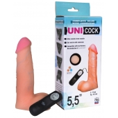 Фаллическая насадка Харнесс UNICOCK 5,5  с вибрацией - 17 см. - LOVETOY (А-Полимер) - купить с доставкой в Салавате
